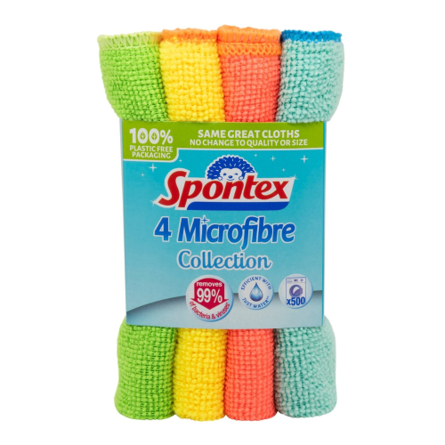 Spontex Microfibre Super Absorbent Multi--purpose Coloured Cloths