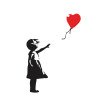 Anaglypta Wall Mural Banksy - Girl with the red balloon - Round (140cm x 140cm)