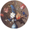 Anaglypta Wall Mural Van der Ast - Flowers in Wan-Li Vase - Round (140cm x 140cm)