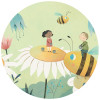 Anaglypta Wall Mural Loske - Honey Bees - Round (140cm x 140cm)