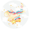 Anaglypta Wall Mural Bubbly Unicorn - Round (140cm x 140cm)