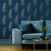 Rasch Peacocks Wallpaper Blue/ Gold