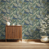 Holden Decor Paisley Leaves Wallpaper Blue